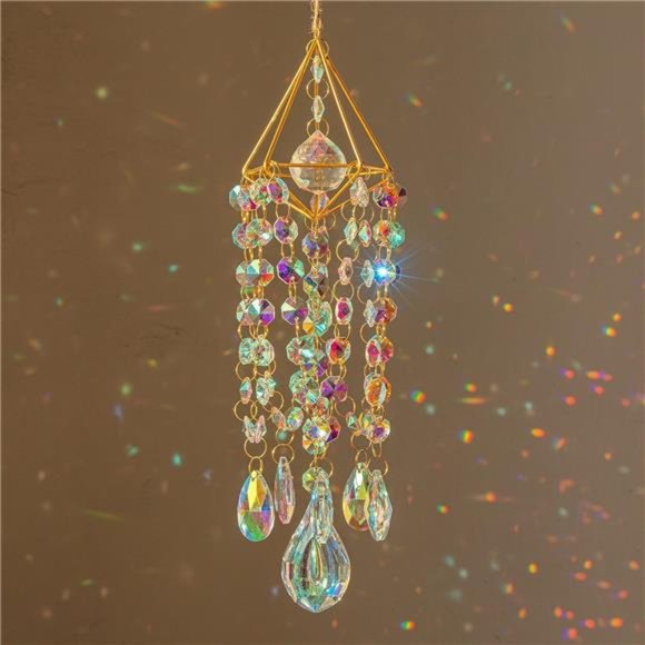 Crystal Suncatchers Hanging Wind Chime Style Garden Suncatcher Rainbow Maker - Picture 1 of 7